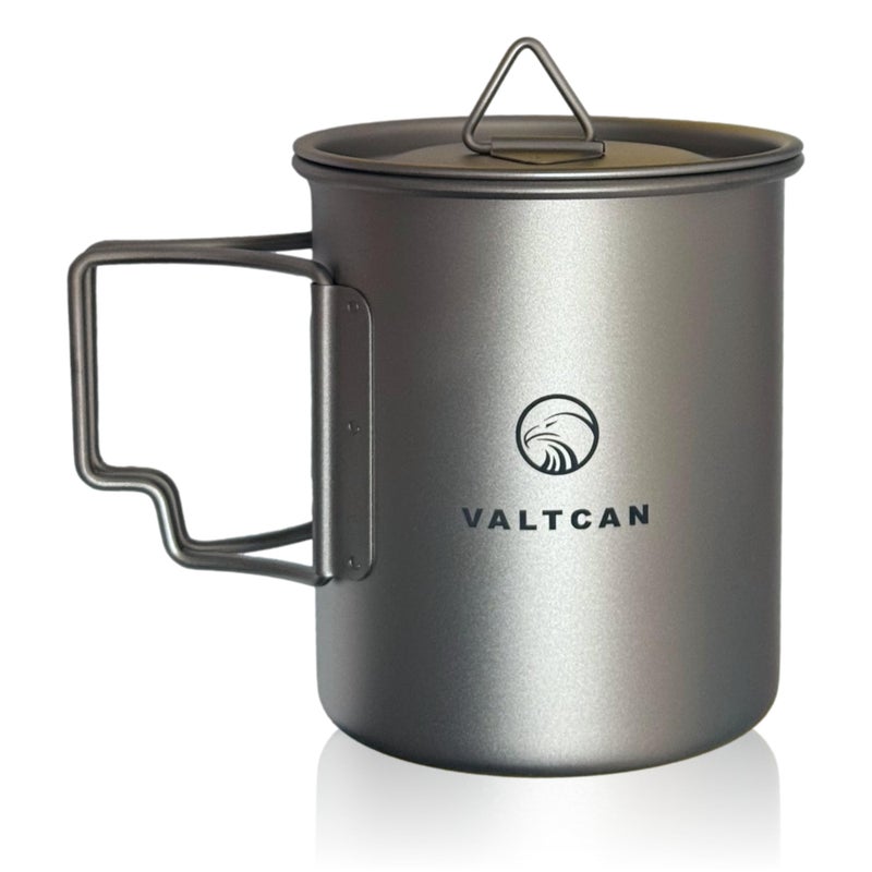 Valtcan 450ml Titanium Camping Cup with Tight Lid 15.2oz or 1.9 Cups Capacity - Image 1